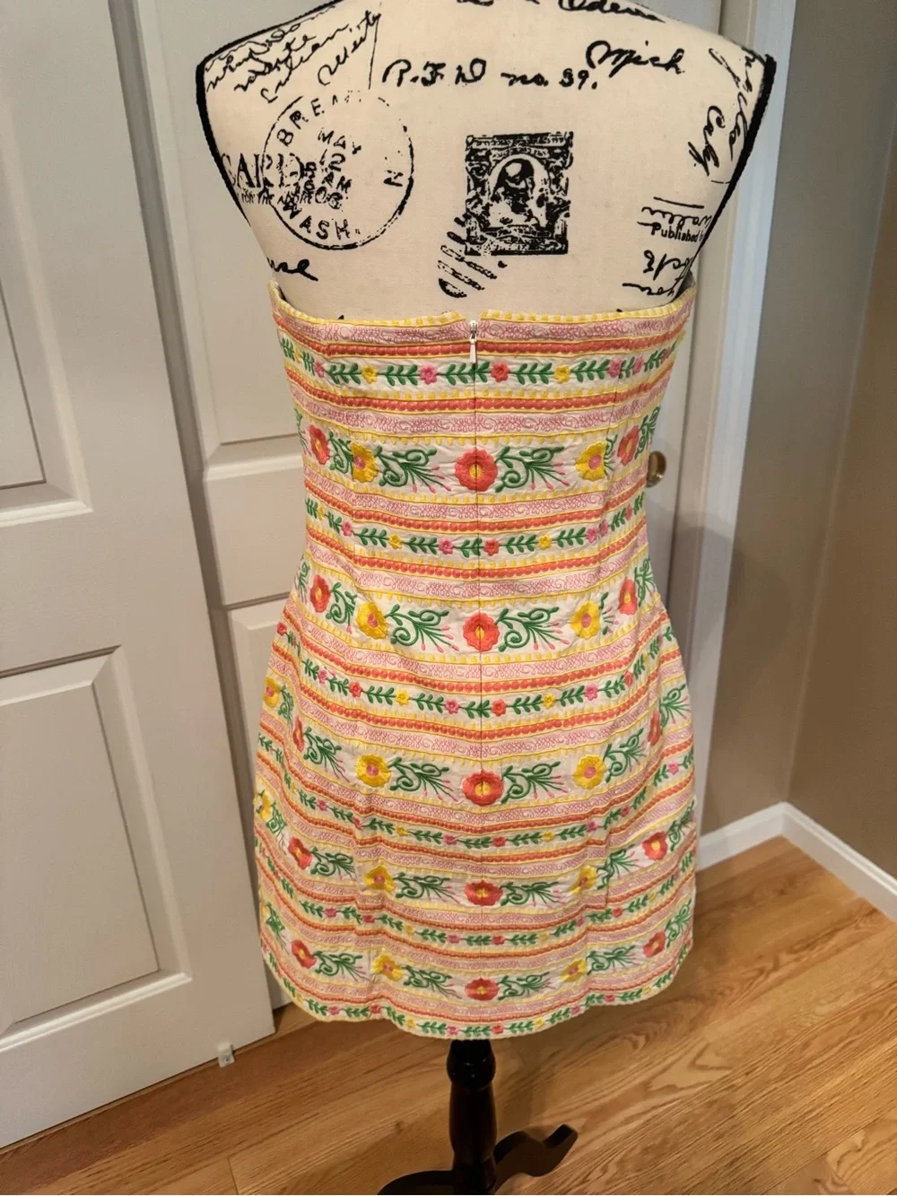 Lilly Pulitzer Strapless Floral Stripe Sundress in Yellow, Pink & Green - Picture 3 of 4
